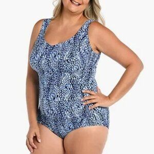 Maxine of Hollywood Plus Size Swimsuit (22W) Tidal Wave - New With Tags